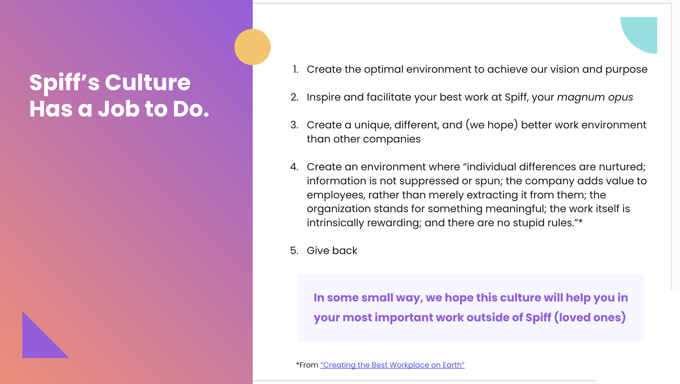 Core values debate